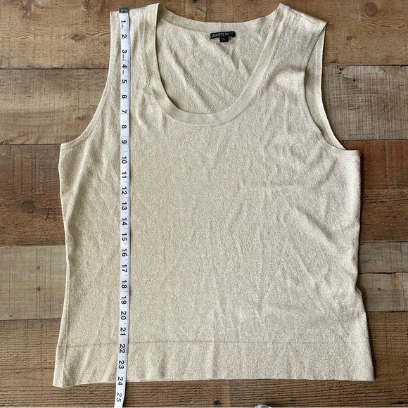 Lafayette 148 New York Scoop Neck Sleeveless Tank Top XL Shimmer Gold - Picture 3 of 7